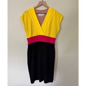 Misook Colorblock Sleeveless Knit Dress, Small